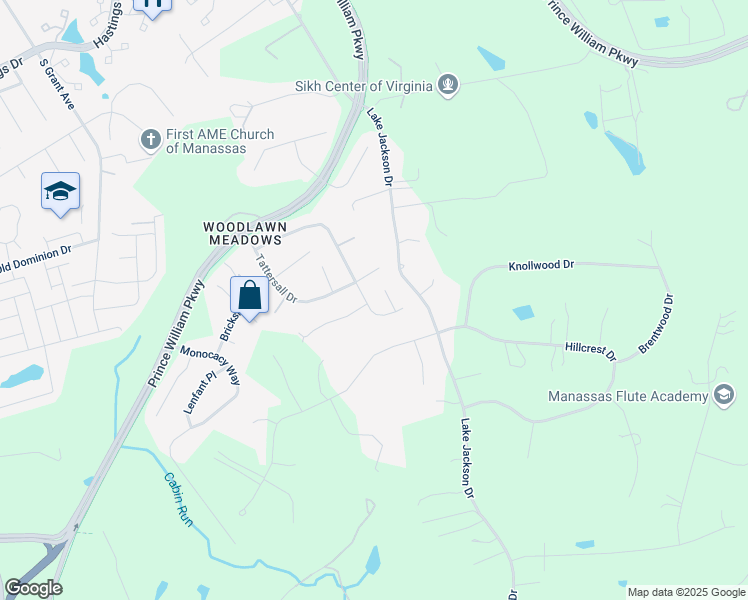 map of restaurants, bars, coffee shops, grocery stores, and more near 8326 Mineral Springs Drive in Manassas
