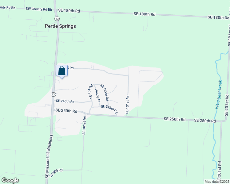 map of restaurants, bars, coffee shops, grocery stores, and more near 120 Southeast 235th Road in Warrensburg