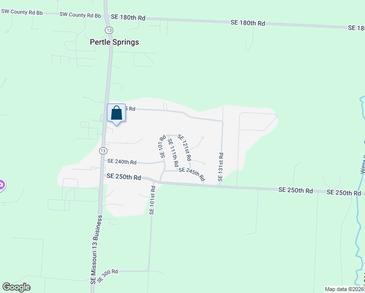 map of restaurants, bars, coffee shops, grocery stores, and more near 230 Southeast 121st Road in Warrensburg