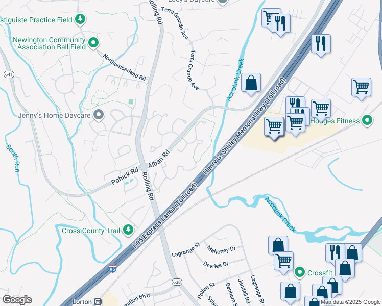 map of restaurants, bars, coffee shops, grocery stores, and more near 8488 Canyon Oak Drive in Springfield