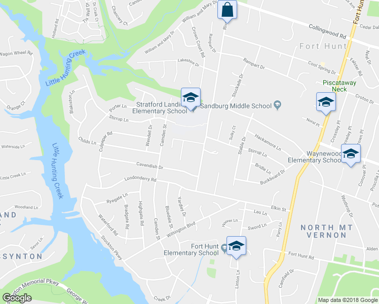 map of restaurants, bars, coffee shops, grocery stores, and more near 8523 Monticello Avenue in Alexandria