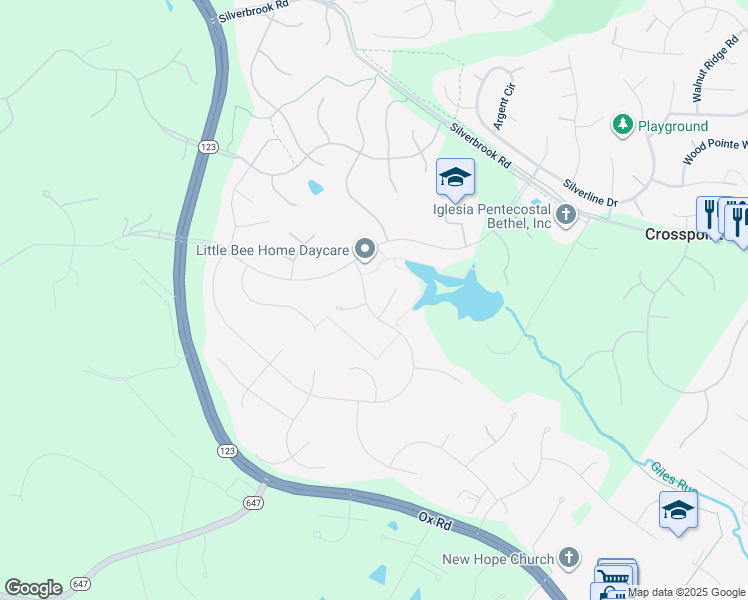 map of restaurants, bars, coffee shops, grocery stores, and more near 8668 Chase Glen Circle in Fairfax Station