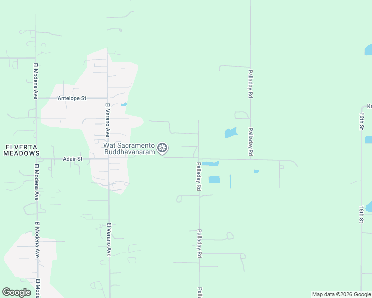 map of restaurants, bars, coffee shops, grocery stores, and more near 8615 Palladay Road in Elverta