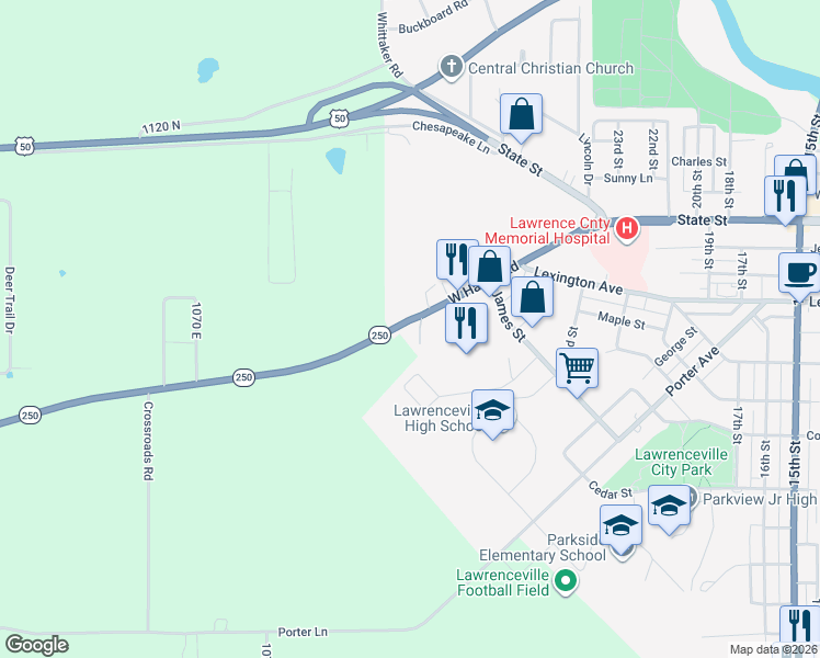 map of restaurants, bars, coffee shops, grocery stores, and more near 2746-2800 W Haven Rd in Lawrenceville