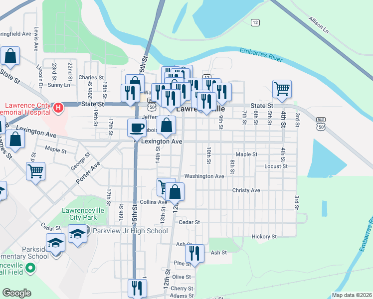map of restaurants, bars, coffee shops, grocery stores, and more near 1101-1149 Lexington St in Lawrenceville