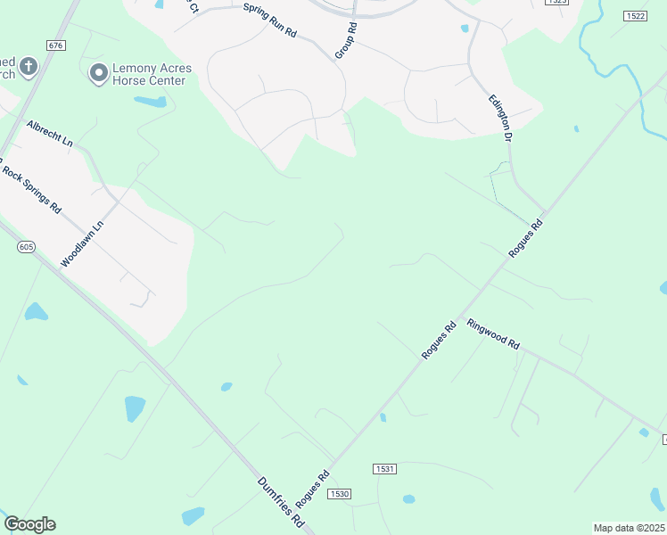 map of restaurants, bars, coffee shops, grocery stores, and more near 4521 Canter Lane in Warrenton