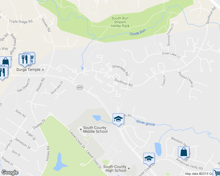map of restaurants, bars, coffee shops, grocery stores, and more near 8551 Blackfoot Court in Lorton
