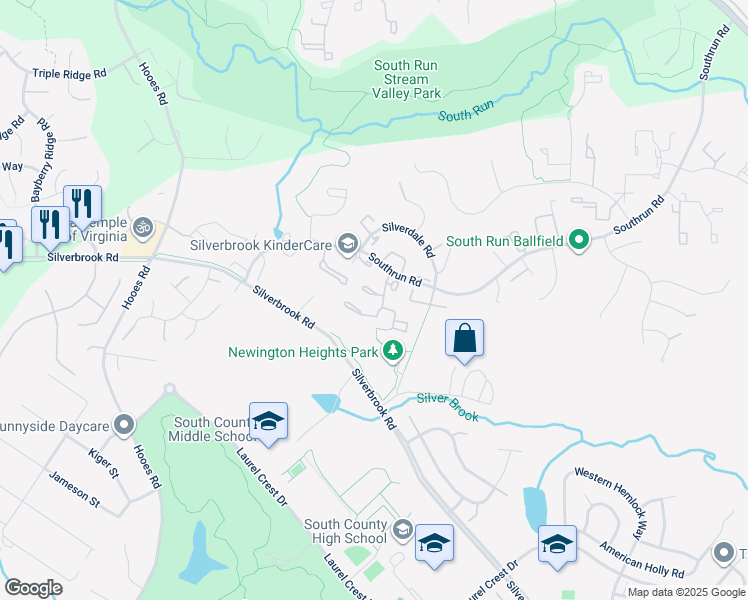 map of restaurants, bars, coffee shops, grocery stores, and more near 8551 Blackfoot Court in Lorton