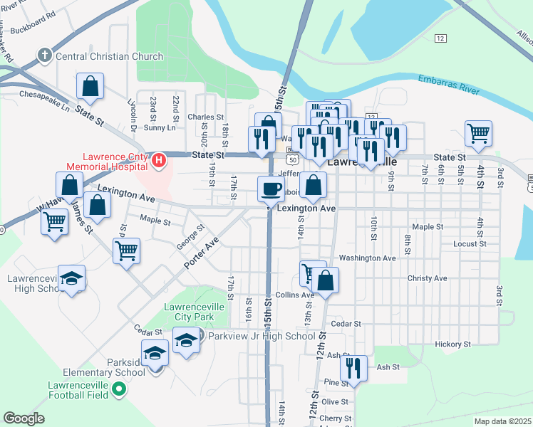 map of restaurants, bars, coffee shops, grocery stores, and more near 1416-1498 Lexington Street in Lawrenceville