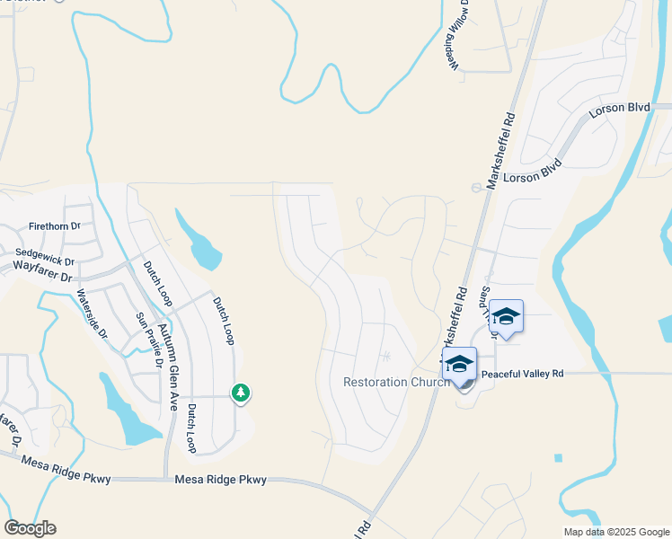 map of restaurants, bars, coffee shops, grocery stores, and more near 7110 Peachleaf Drive in Colorado Springs