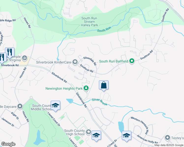 map of restaurants, bars, coffee shops, grocery stores, and more near 8552 Bertsky Lane in Lorton