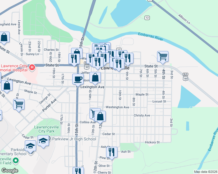 map of restaurants, bars, coffee shops, grocery stores, and more near 1149 Lexington St in Lawrenceville