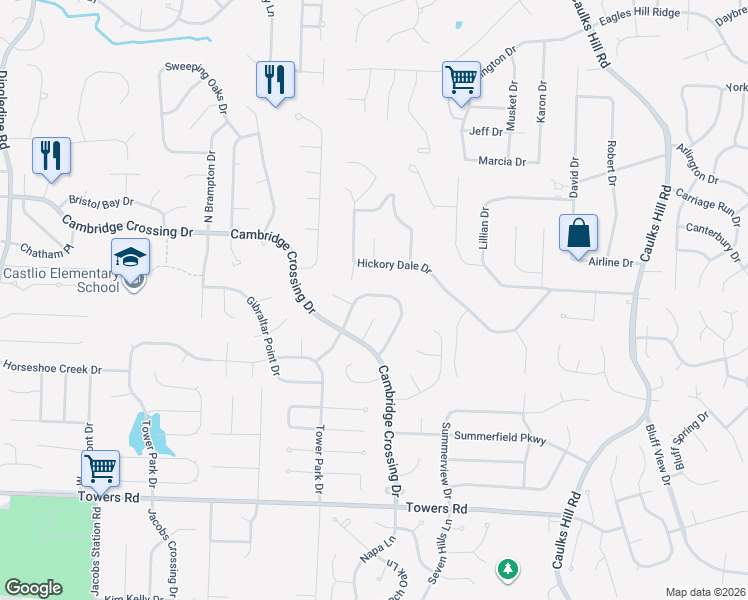 map of restaurants, bars, coffee shops, grocery stores, and more near 955 Lands End Circle in Saint Charles