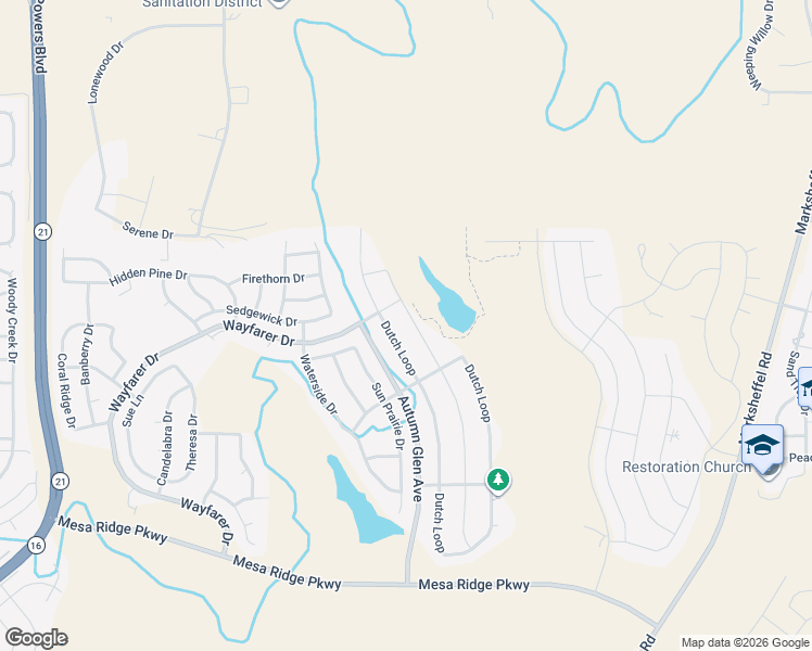 map of restaurants, bars, coffee shops, grocery stores, and more near 7239 Dutch Loop in Colorado Springs