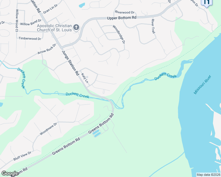 map of restaurants, bars, coffee shops, grocery stores, and more near 134 Katy Crest Court in Saint Charles