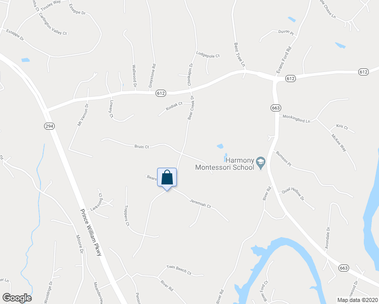 map of restaurants, bars, coffee shops, grocery stores, and more near 6998 Grizzly Court in Manassas