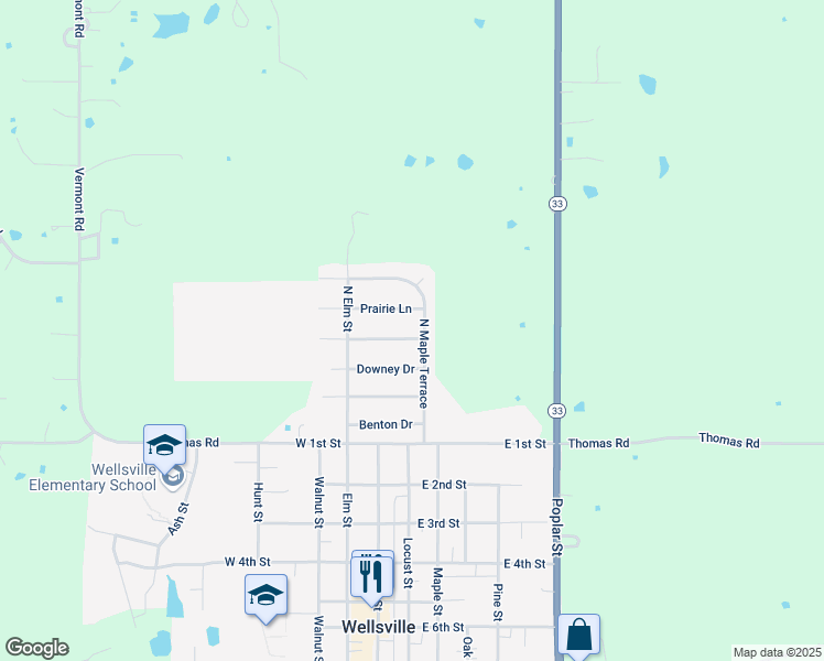 map of restaurants, bars, coffee shops, grocery stores, and more near 240 Edgewood Drive in Wellsville