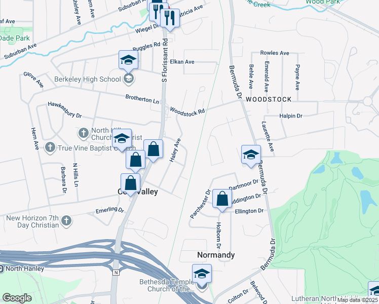 map of restaurants, bars, coffee shops, grocery stores, and more near 1239 Weleba Avenue in St. Louis