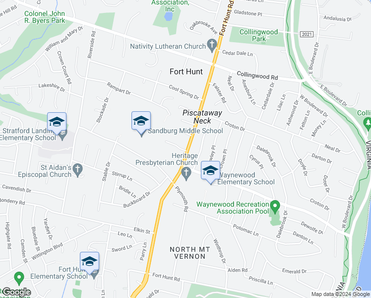 map of restaurants, bars, coffee shops, grocery stores, and more near 1600 Noral Place in Alexandria