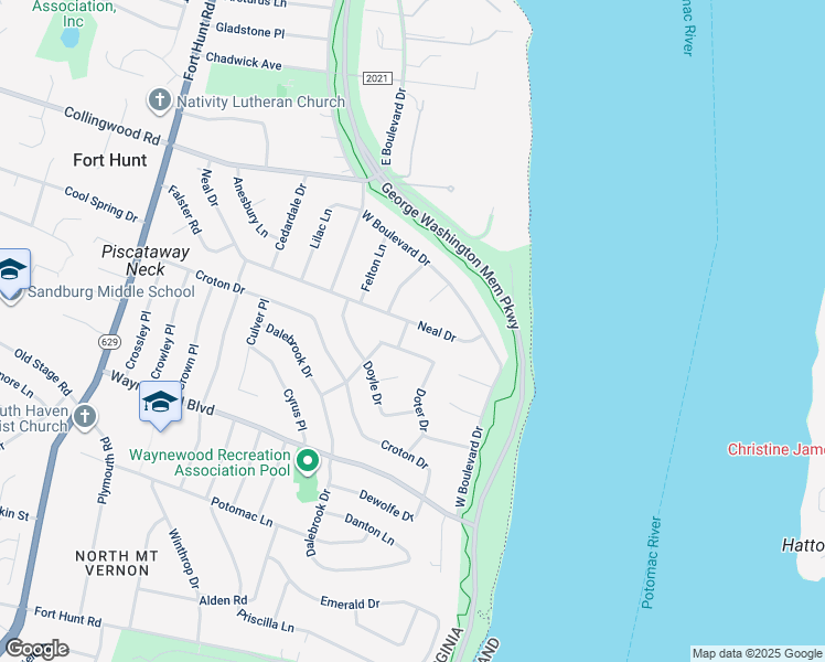 map of restaurants, bars, coffee shops, grocery stores, and more near 8417 Tenley Street in Alexandria