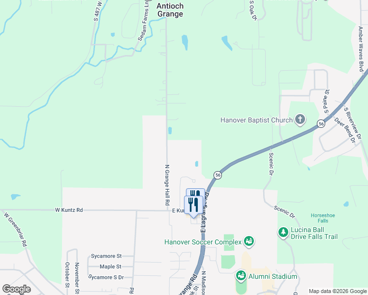 map of restaurants, bars, coffee shops, grocery stores, and more near 700 South Grange Hall Road in Hanover