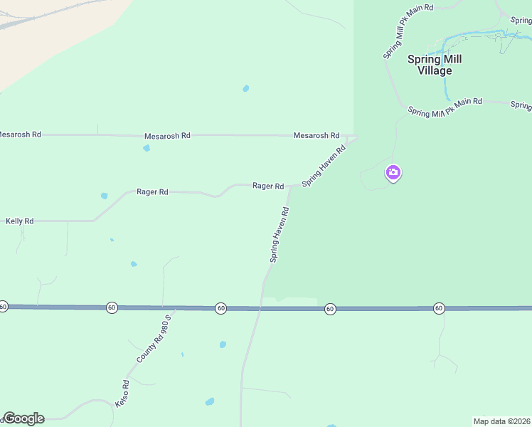 map of restaurants, bars, coffee shops, grocery stores, and more near 299 Spring Haven Road in Mitchell
