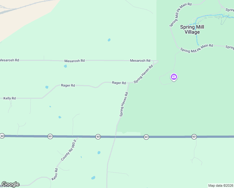 map of restaurants, bars, coffee shops, grocery stores, and more near 299 Spring Haven Road in Mitchell