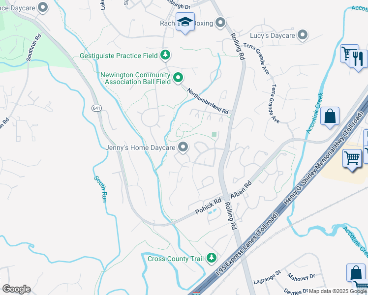 map of restaurants, bars, coffee shops, grocery stores, and more near 7726 Brandeis Way in Springfield