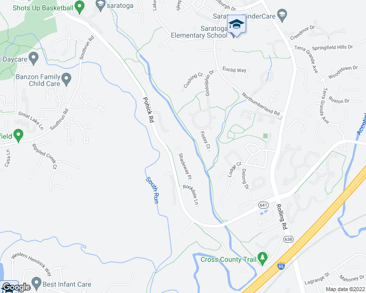 map of restaurants, bars, coffee shops, grocery stores, and more near 8502 Shadeway Place in Springfield