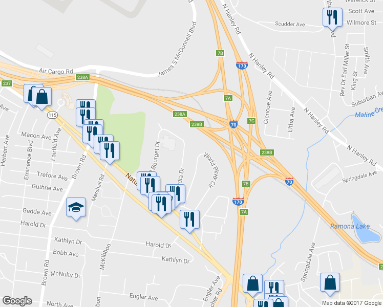 map of restaurants, bars, coffee shops, grocery stores, and more near 4720 La Guardia Drive in Berkeley