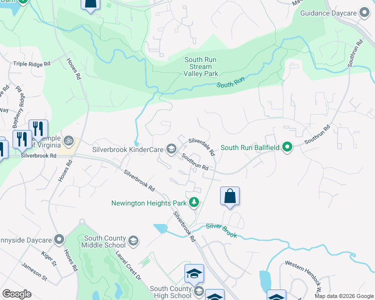 map of restaurants, bars, coffee shops, grocery stores, and more near 8519 Chippewa Court in Lorton