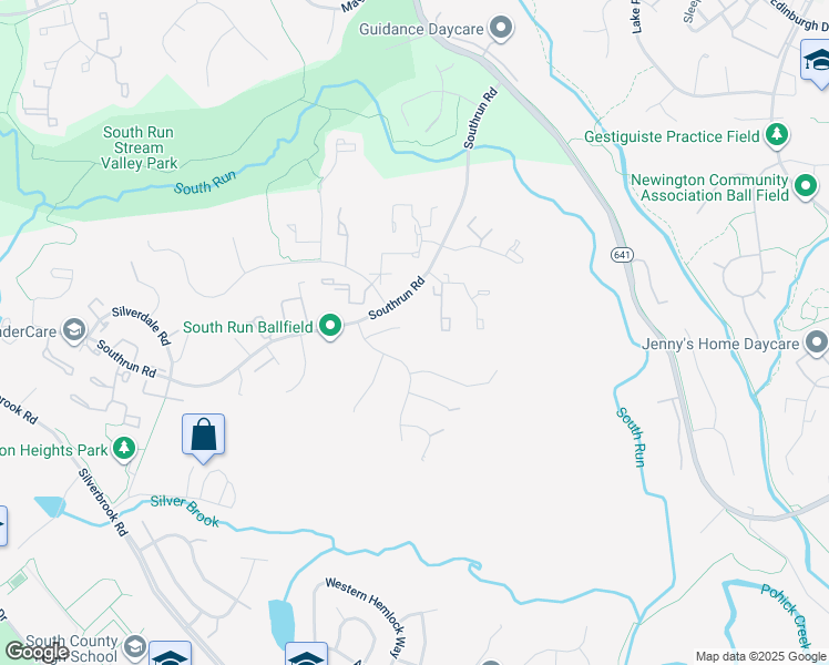 map of restaurants, bars, coffee shops, grocery stores, and more near 8285 Morning Dew Ct in Springfield