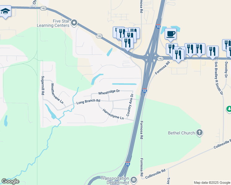map of restaurants, bars, coffee shops, grocery stores, and more near 913 Wheatridge Drive in Troy