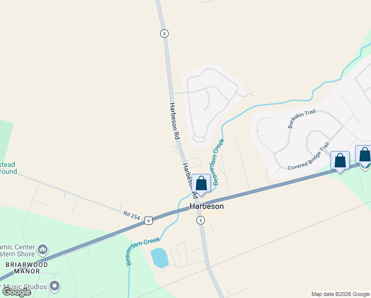 map of restaurants, bars, coffee shops, grocery stores, and more near 18461 Harbeson Road in Milton