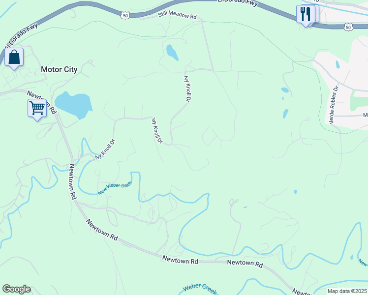 map of restaurants, bars, coffee shops, grocery stores, and more near 3261 Blue Rhapsody Ln. in Placerville