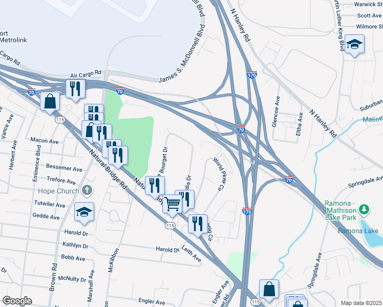 map of restaurants, bars, coffee shops, grocery stores, and more near 4720 La Guardia Drive in Berkeley