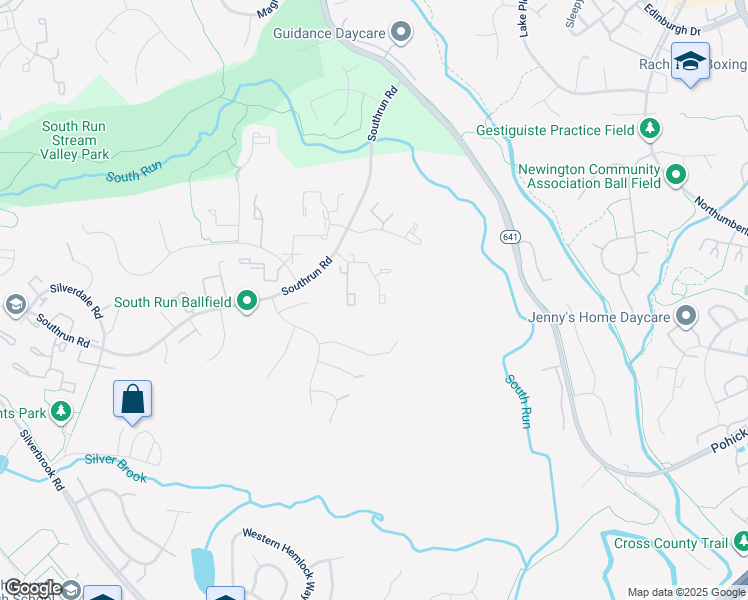 map of restaurants, bars, coffee shops, grocery stores, and more near 8484 Lazy Creek Court in Springfield