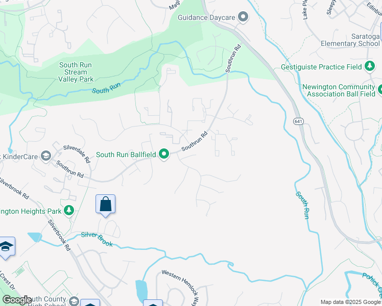 map of restaurants, bars, coffee shops, grocery stores, and more near 8290 Morning Dew Court in Springfield