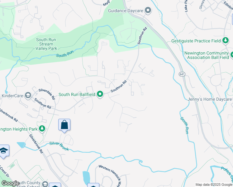 map of restaurants, bars, coffee shops, grocery stores, and more near 8290 Morning Dew Court in Springfield