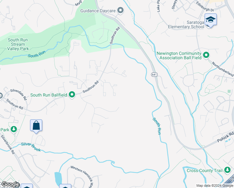 map of restaurants, bars, coffee shops, grocery stores, and more near 8483 Lazy Creek Court in Springfield