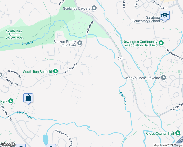 map of restaurants, bars, coffee shops, grocery stores, and more near 8483 Lazy Creek Court in Springfield