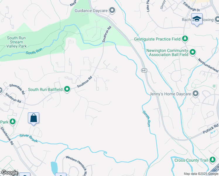 map of restaurants, bars, coffee shops, grocery stores, and more near 8481 Lazy Creek Court in Springfield