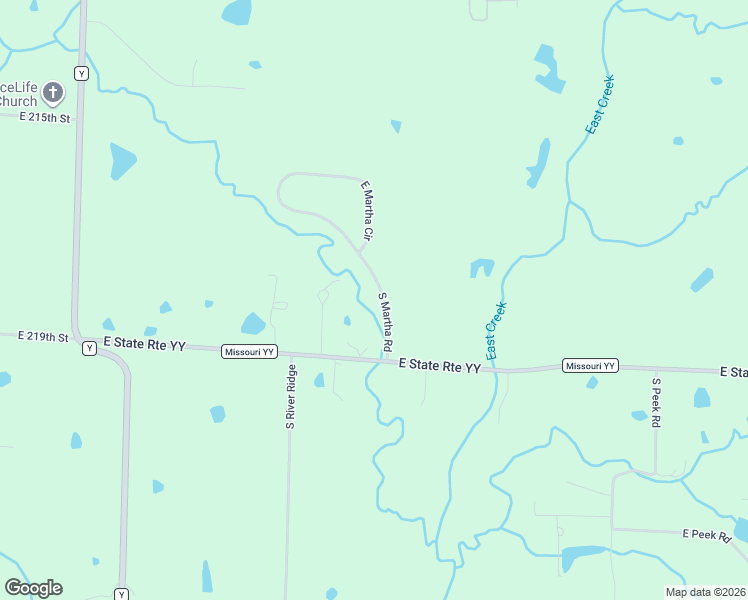 map of restaurants, bars, coffee shops, grocery stores, and more near 21800 South Martha Road in Peculiar