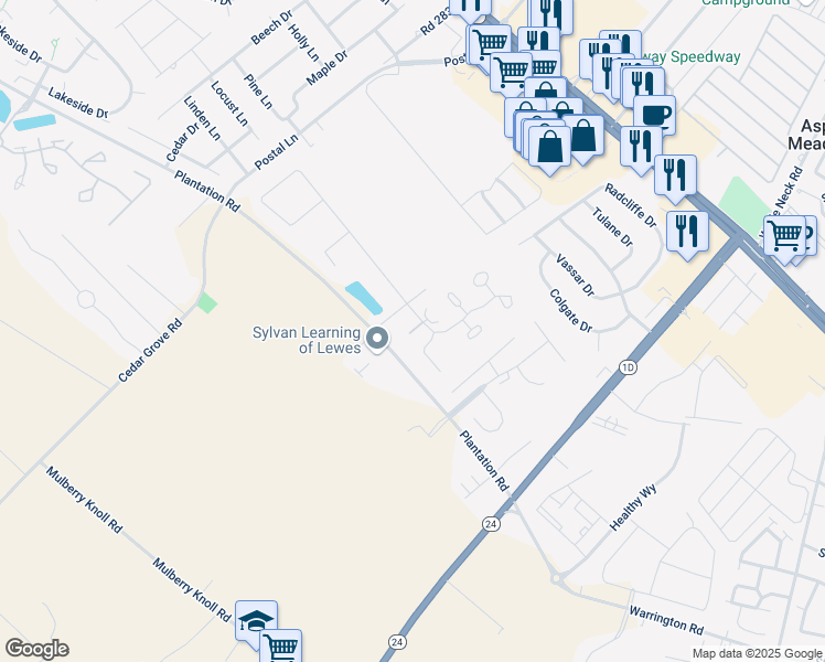 map of restaurants, bars, coffee shops, grocery stores, and more near 18881 Forgotten Harbor Court in Rehoboth Beach