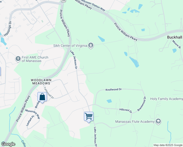 map of restaurants, bars, coffee shops, grocery stores, and more near 10323 Lake Jackson Drive in Manassas
