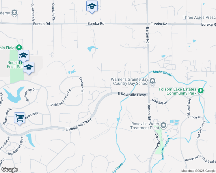 map of restaurants, bars, coffee shops, grocery stores, and more near 5183 Chelshire Downs Road in Granite Bay