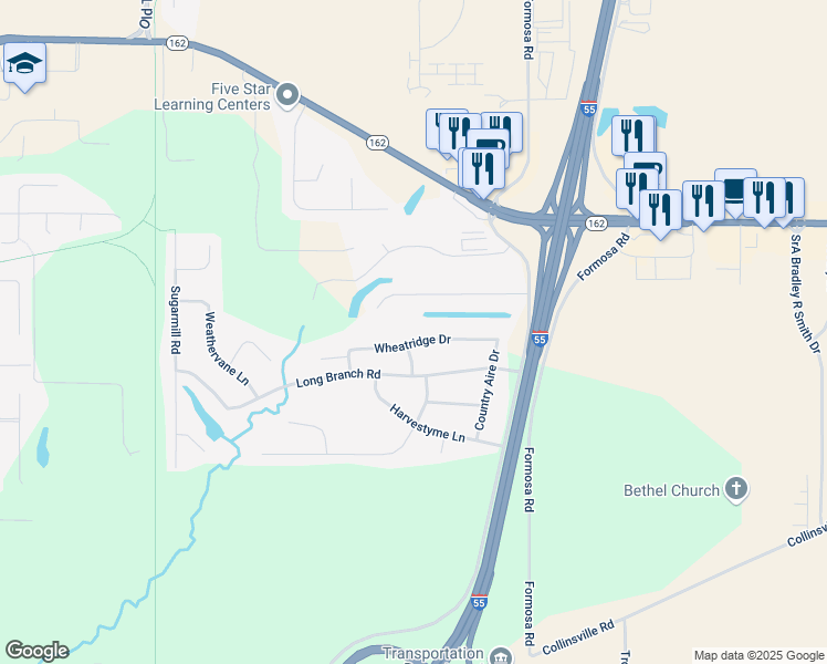 map of restaurants, bars, coffee shops, grocery stores, and more near 921 Wheatridge Drive in Troy
