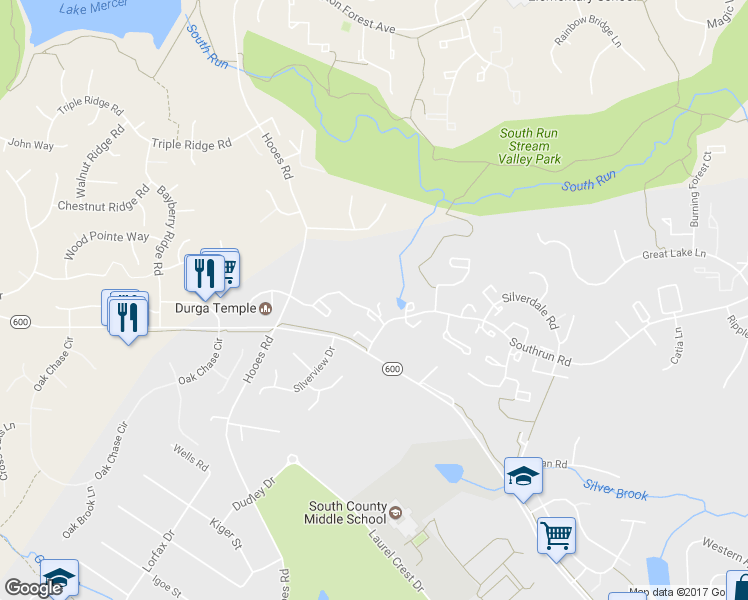 map of restaurants, bars, coffee shops, grocery stores, and more near 8720 Canaan Court in Lorton