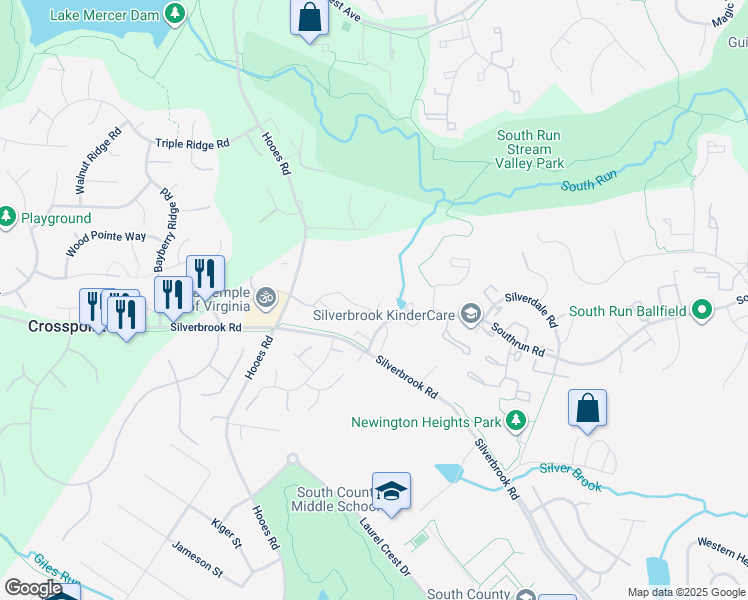 map of restaurants, bars, coffee shops, grocery stores, and more near 8720 Canaan Court in Lorton