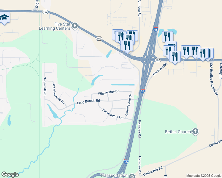 map of restaurants, bars, coffee shops, grocery stores, and more near 913 Wheatridge Drive in Troy